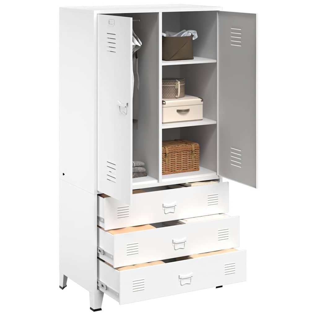 Industrial Kleiderschrank Schwarz 90x50x180 cm Metall