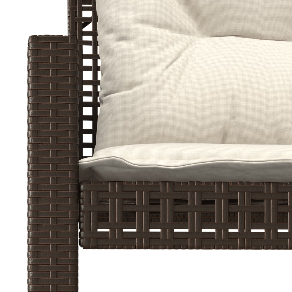 4-tlg. Garten-Sofagarnitur mit Kissen Schwarz Poly Rattan Glas