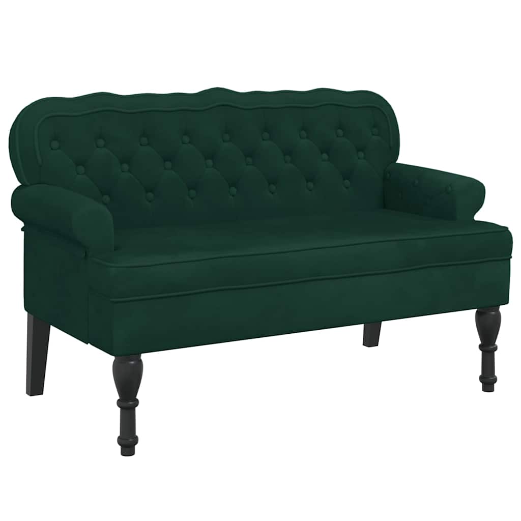 Sitzbank mit Rückenlehne Dunkelgrau 119,5x64,5x75 cm Samt