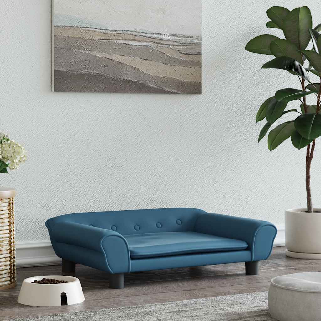 Hundebett Blau 100x50x21 cm Samt