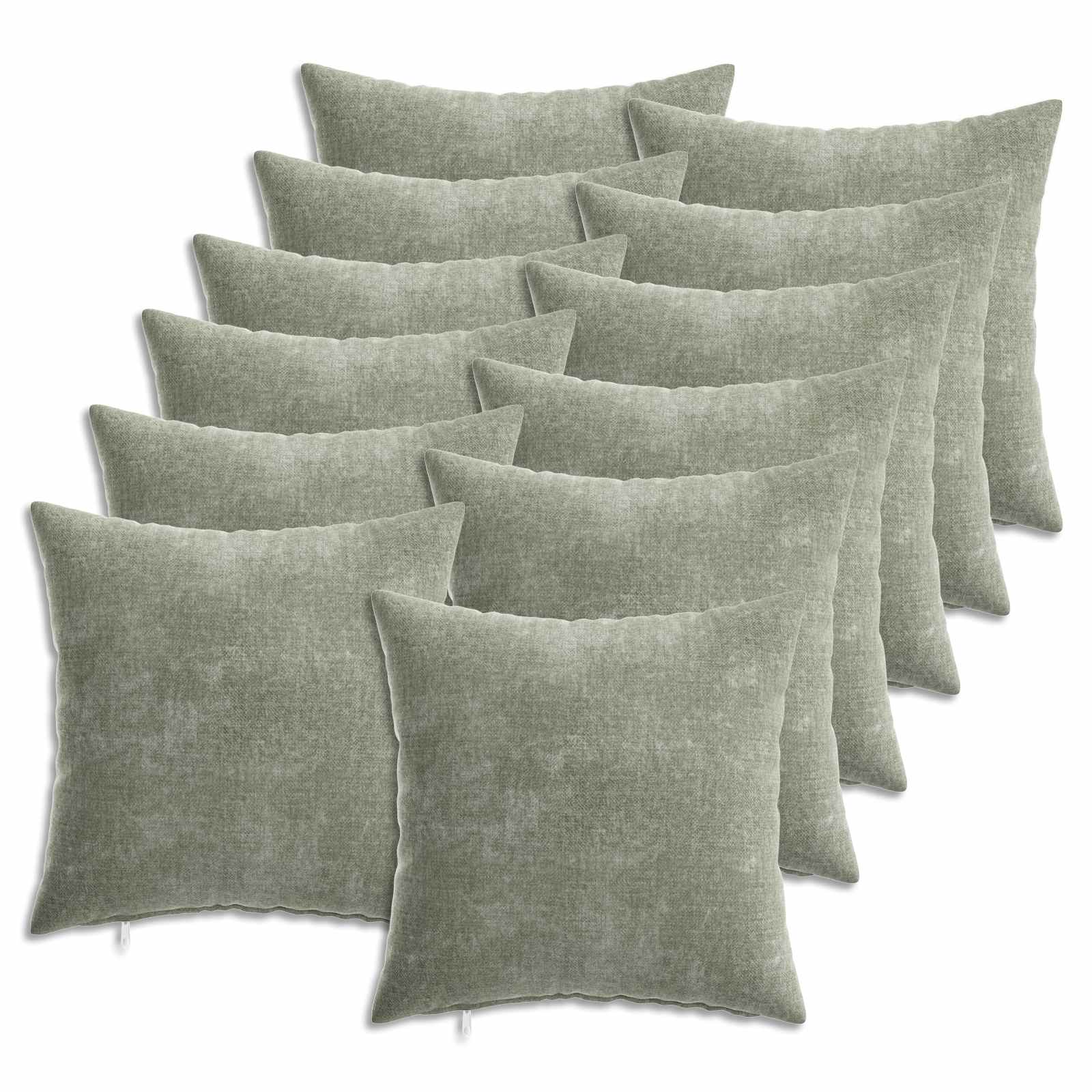 Kissenbezug 6 Stk. HEERLEN Dunkelgrau 30 x 30 cm Chenille-Stoff