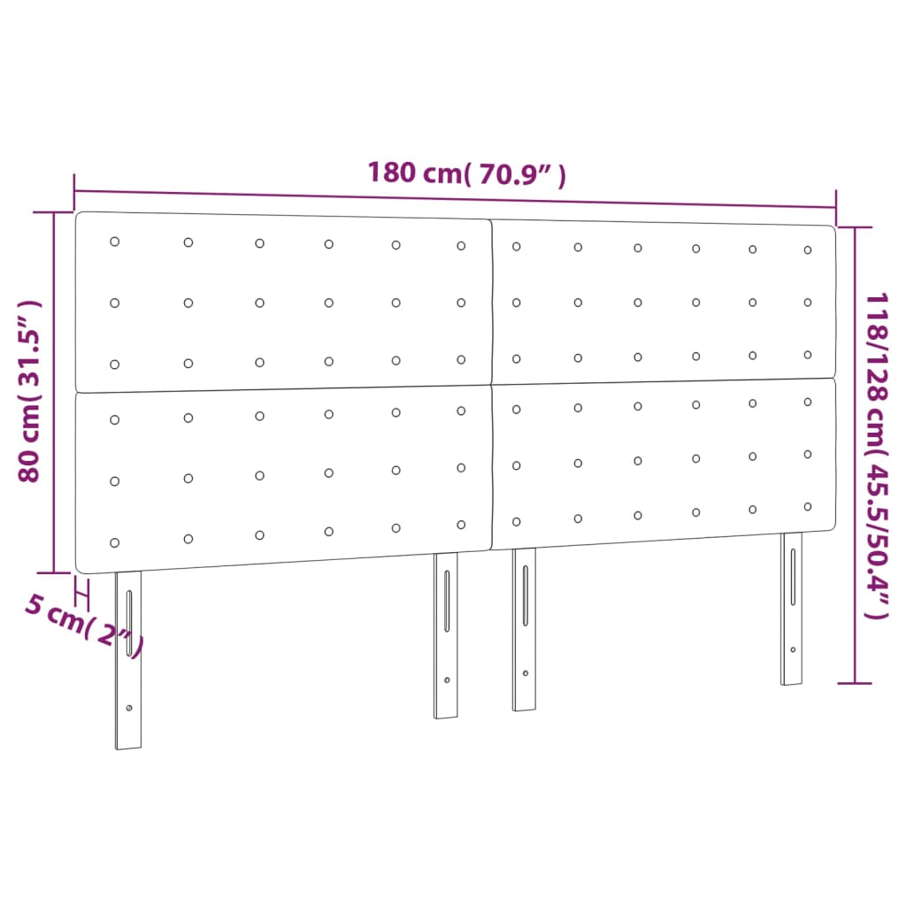 Kopfteil Hellgrau 80x5x118/128 cm Stoff