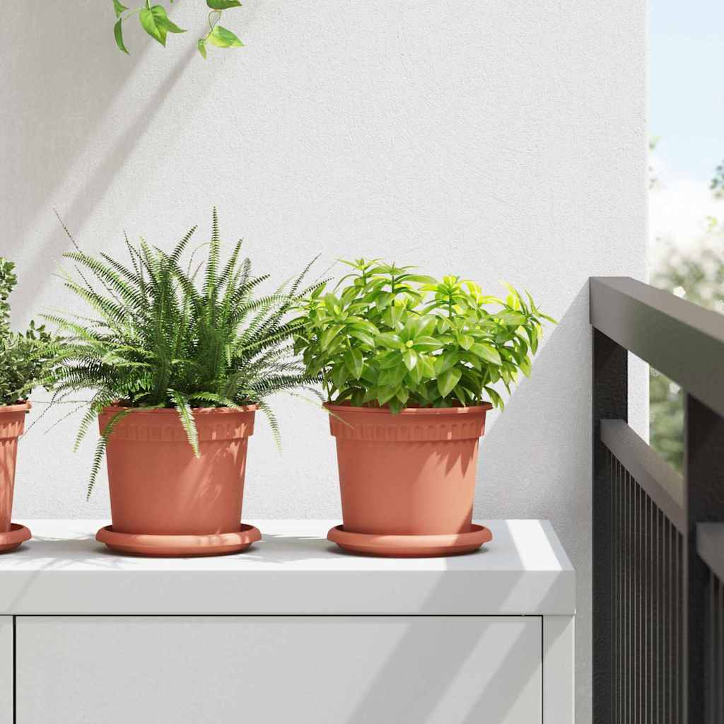Blumentöpfe 6 pcs Ziegelrot Ø 12,5 x 10 cm Kunststoff