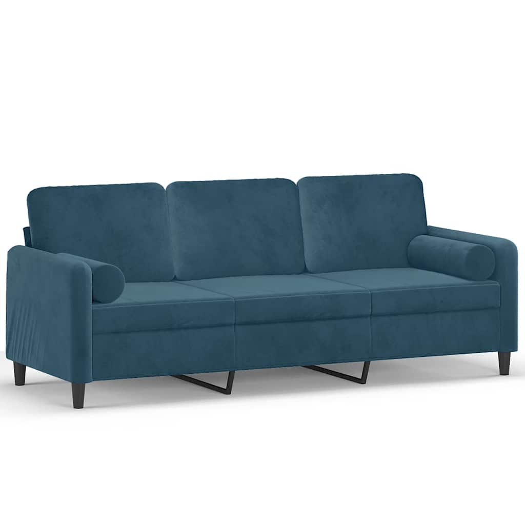 2-Sitzer-Sofa mit Zierkissen Dunkelgrün 120 cm Samt