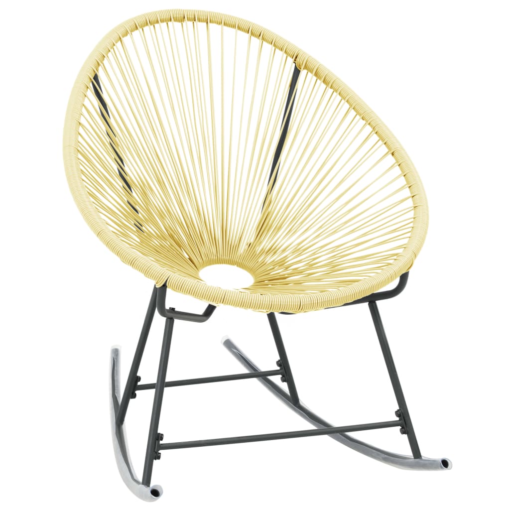 Garten-Schaukelstuhl Schwarz Poly Rattan