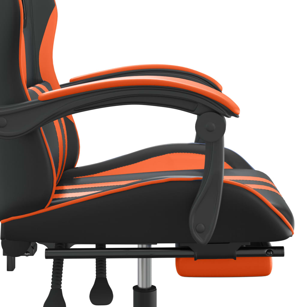 Gaming-Stuhl Drehbar Schwarz und Blau Kunstleder