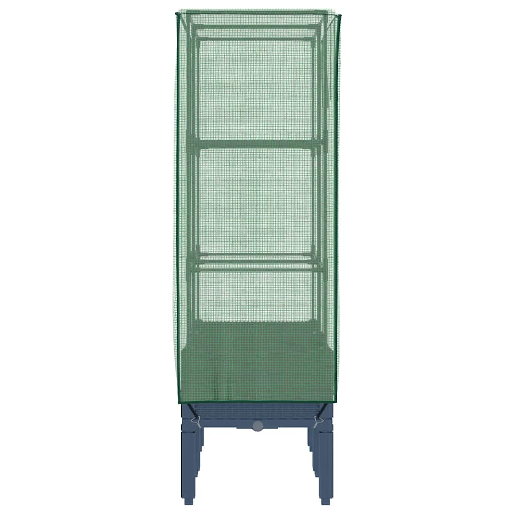 Hochbeet mit Gewächshaus-Aufsatz Rattan-Optik 40x40x140 cm