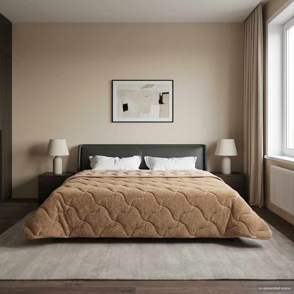 Winterbettdecke Gepolstert Anthrazit 135 x 200 cm