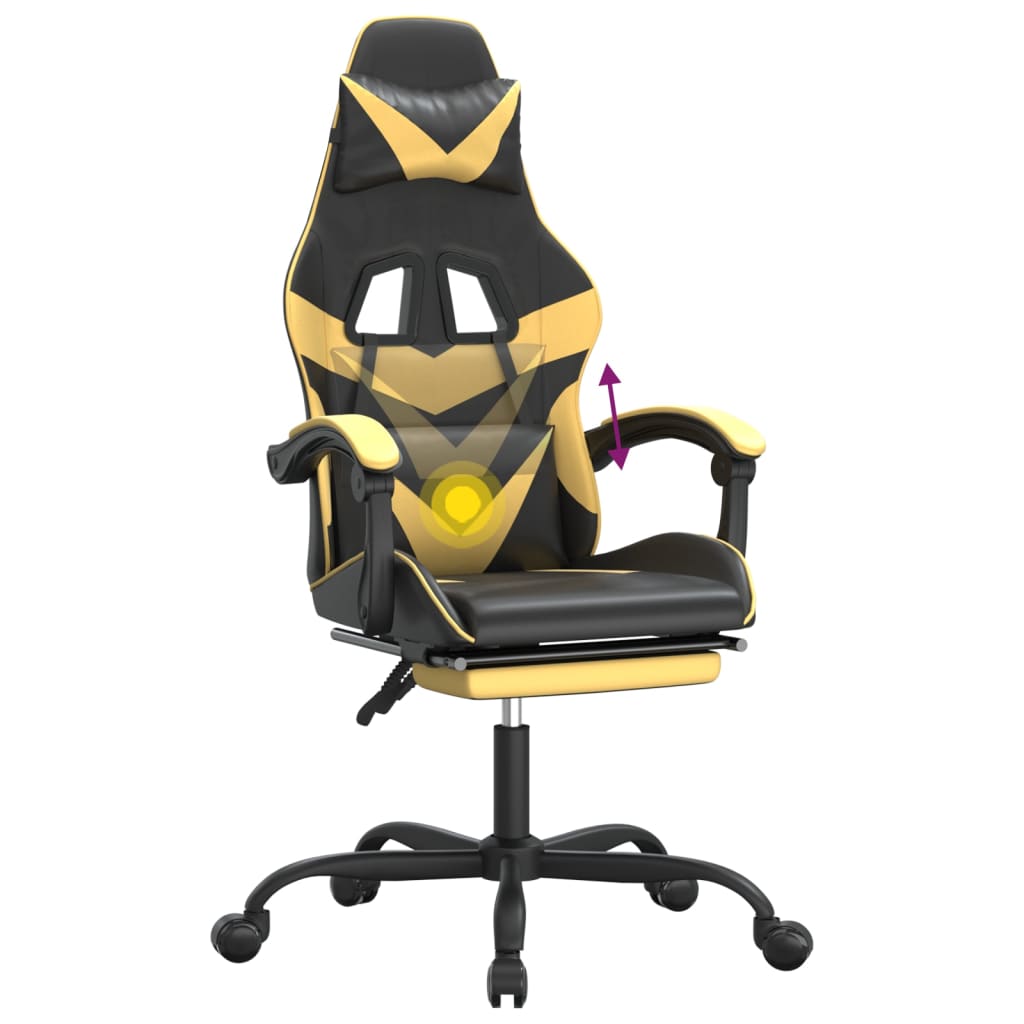 Gaming-Stuhl Drehbar Schwarz und Rot Kunstleder