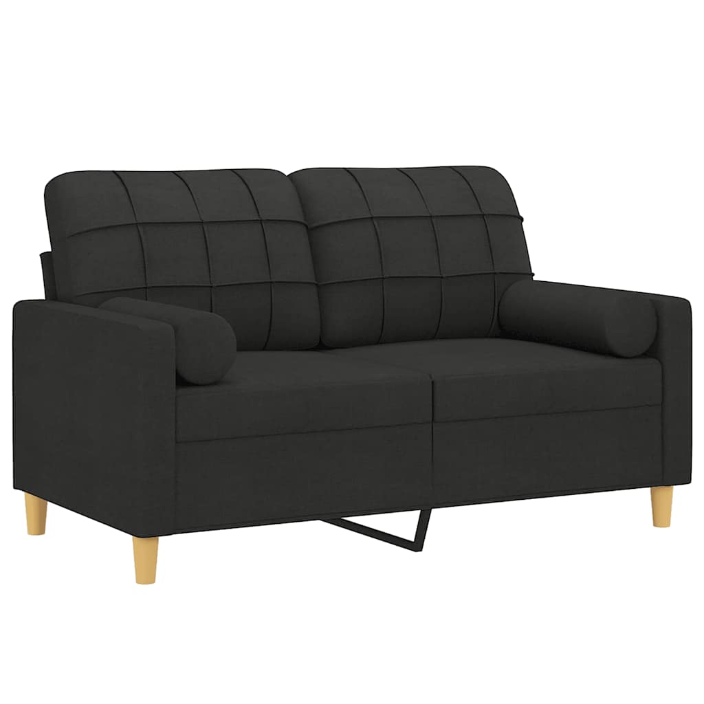 2-Sitzer-Sofa mit Zierkissen Braun 120 cm Stoff