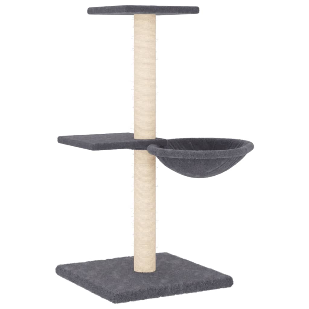 Kratzbaum mit Sisal-Kratzsäulen Creme 72 cm