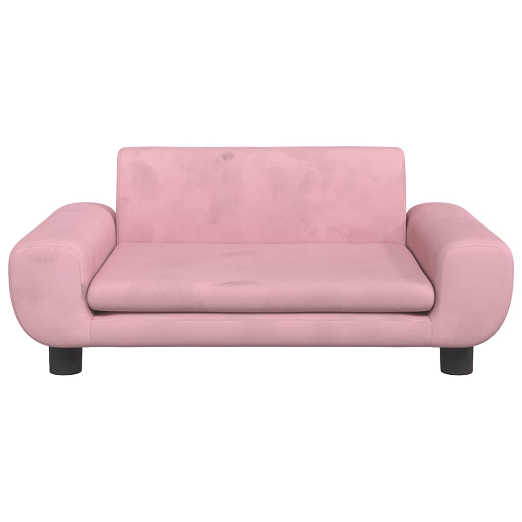 Kindersofa Blau 100x54x33 cm Samt