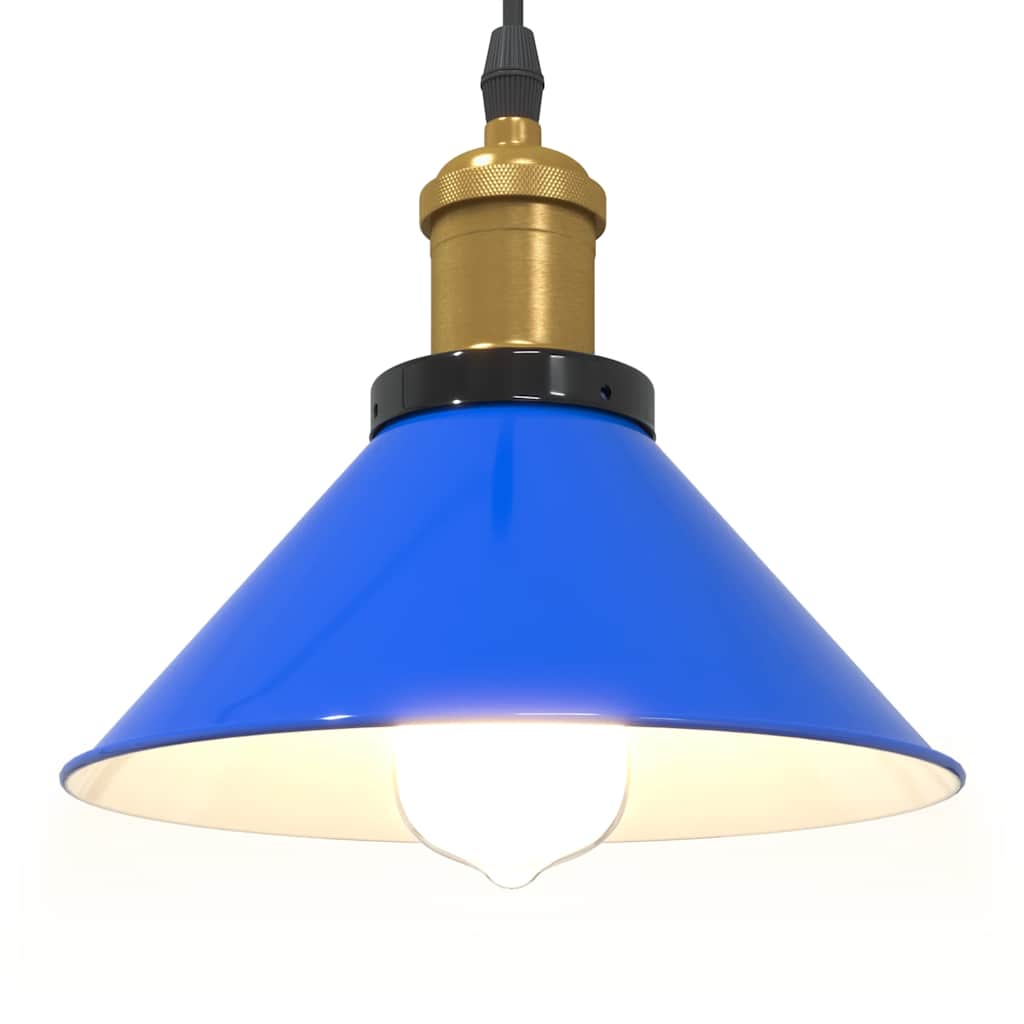Pendelleuchte Höhenverstellbar E27 Schwarz Glänzend Ø 22 cm