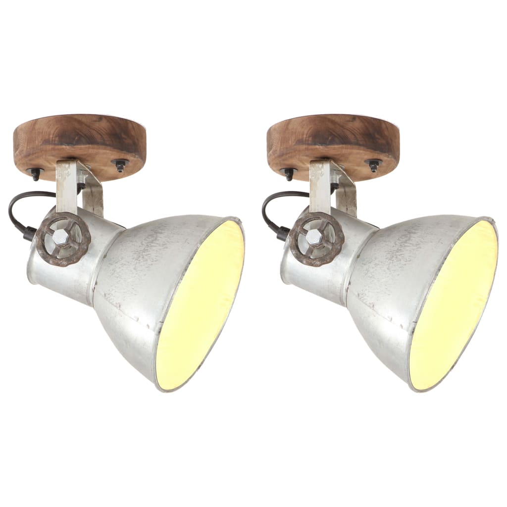 Wandlampe Industriestil Silbern 45x25 cm E27