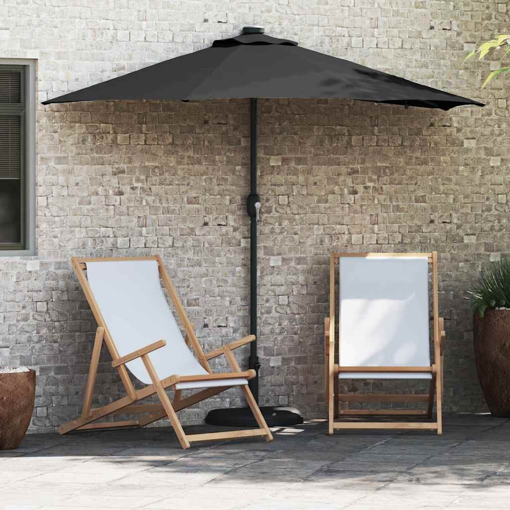 Garten-Sonnenschirm Sand 294 x 150 x 223 cm Polyester und Stahl