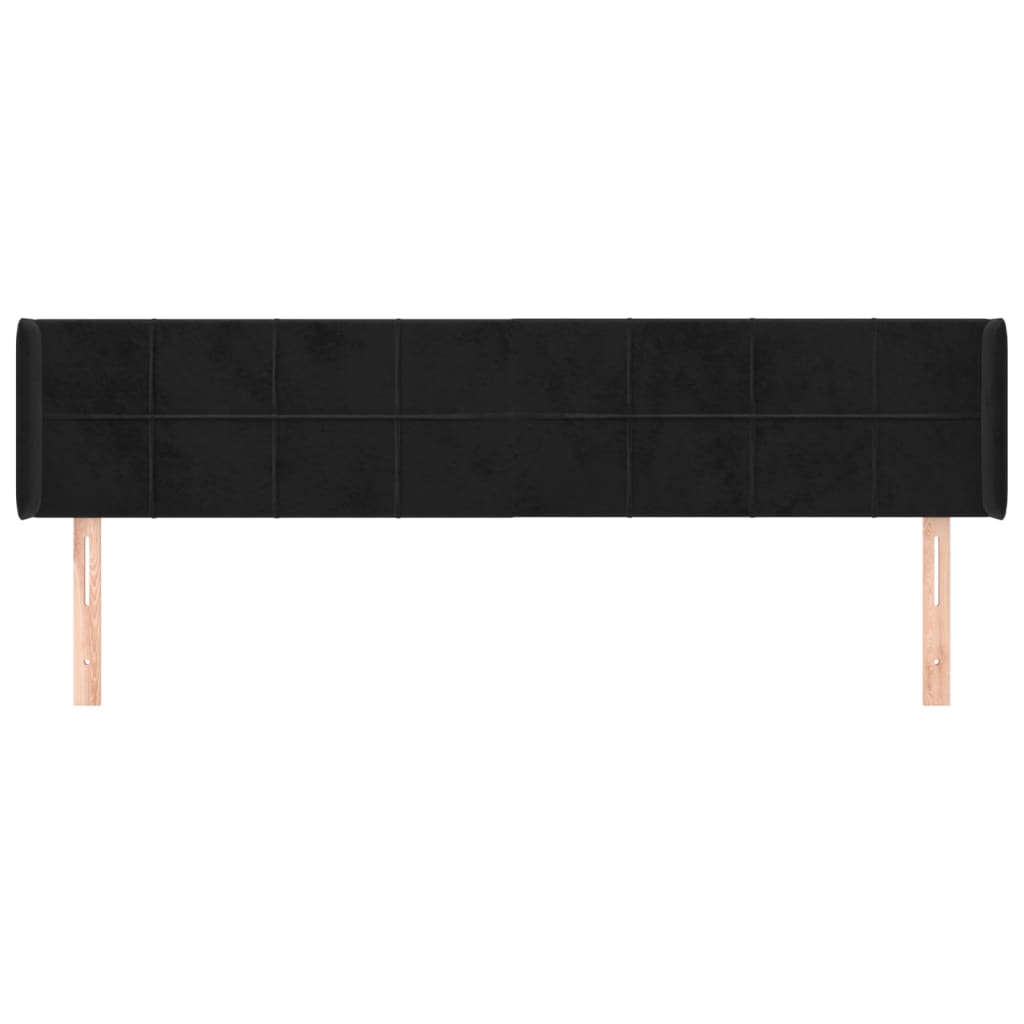 Kopfteil mit Ohren Dunkelblau 93x16x78/88 cm Samt