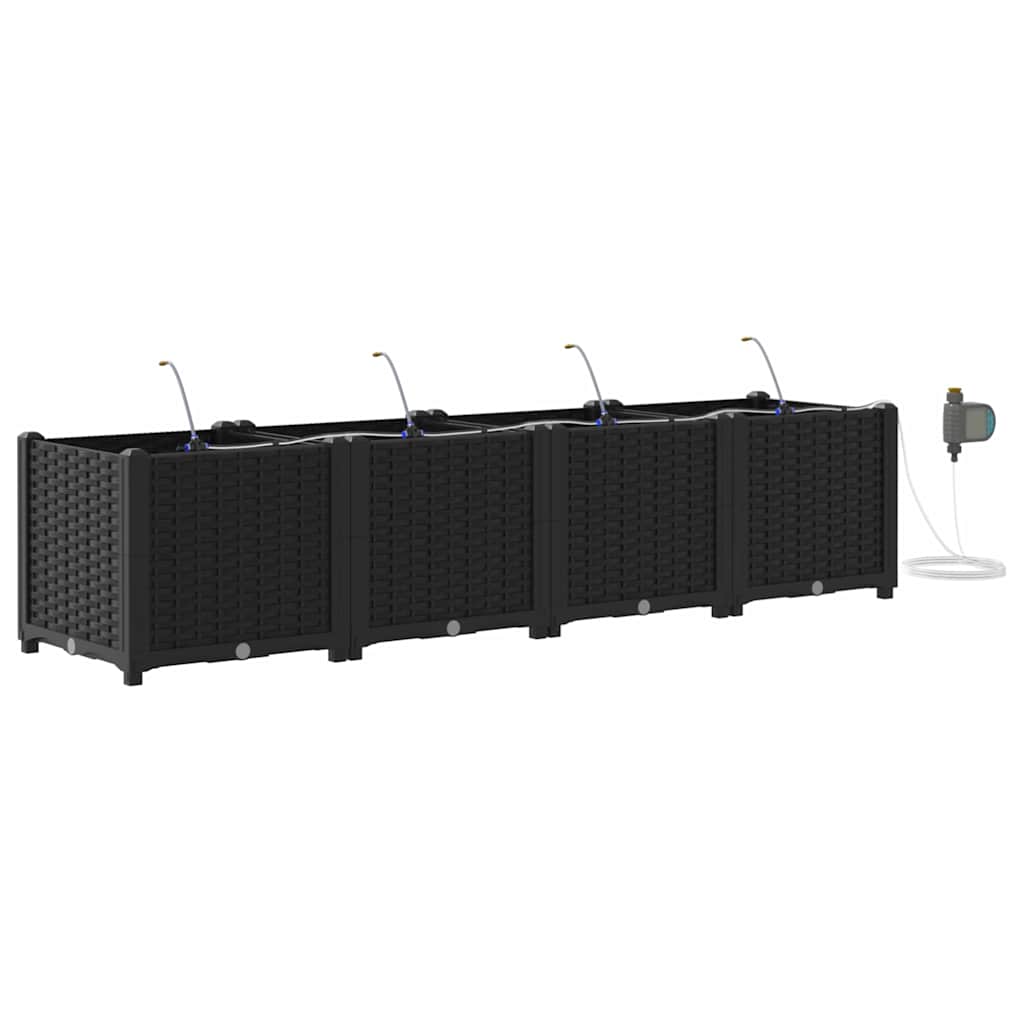 Garten-Pflanzgefäß 4 Stk. Braun 160 x 40 x 22 cm PP