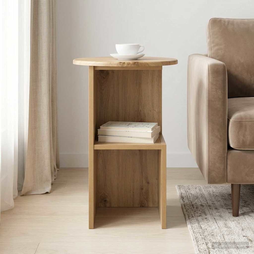 Beistelltisch Weiß Ø 39,5 x 55 cm Holzwerkstoff