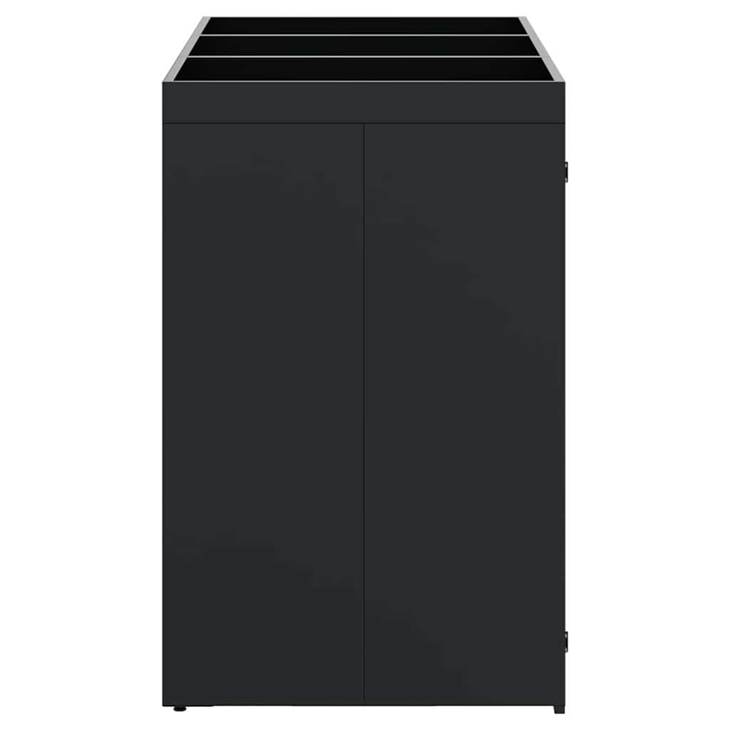 Mülltonnenbox für 2 Tonnen Schwarz 138x79x117 cm Stahl