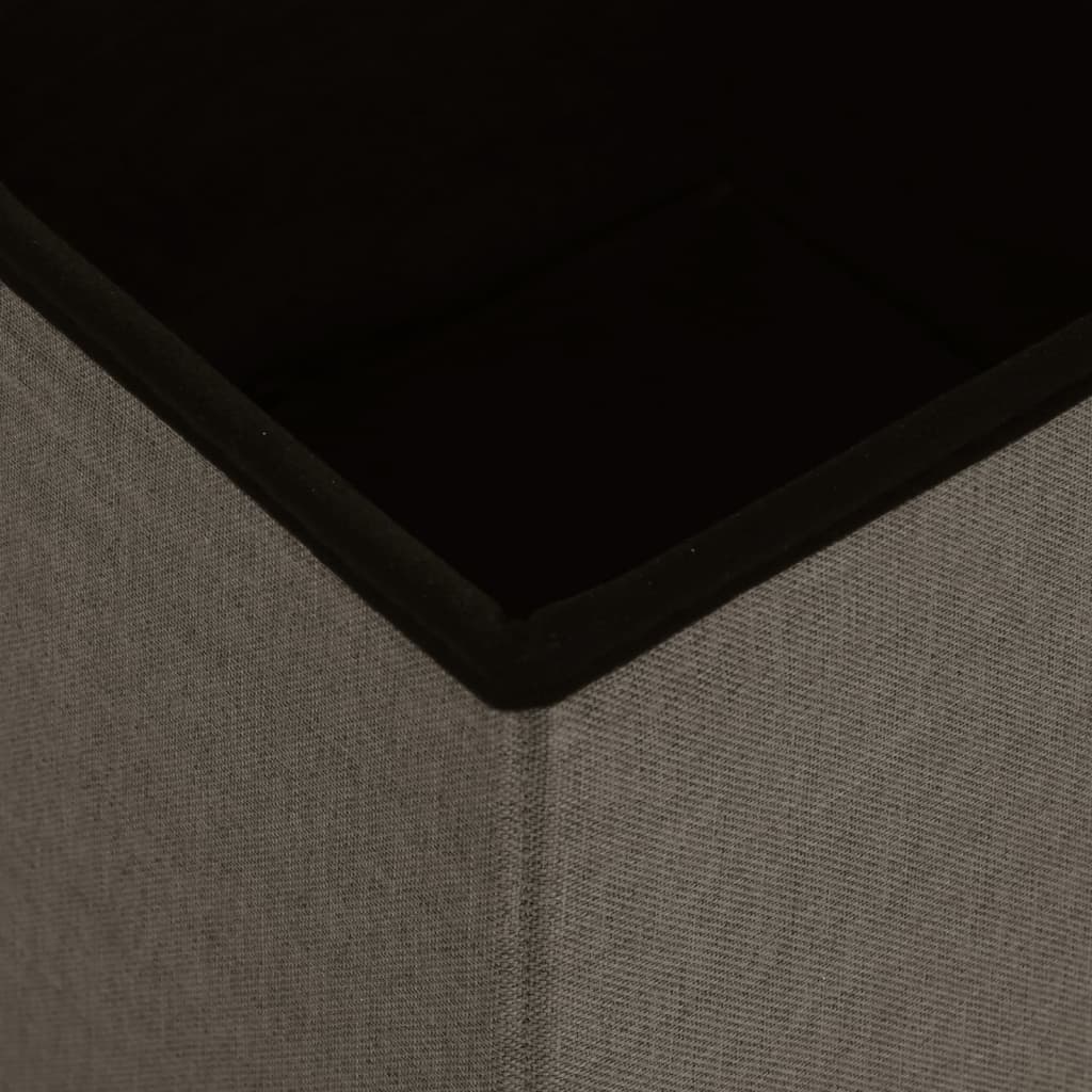 Hocker mit Stauraum Cremeweiß Leinenoptik