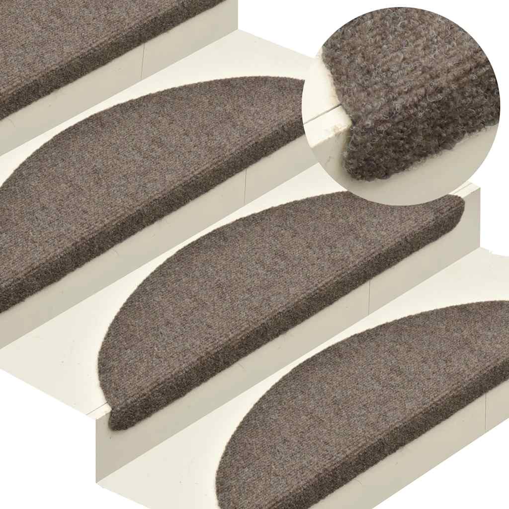 Stufenmatten Selbstklebend 15 Stk. 56x17x3 cm Hellbraun Halbrund