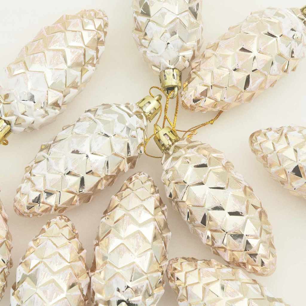 Weihnachts-Tannenzapfen Ball 40 pcs Silber Kunststoff