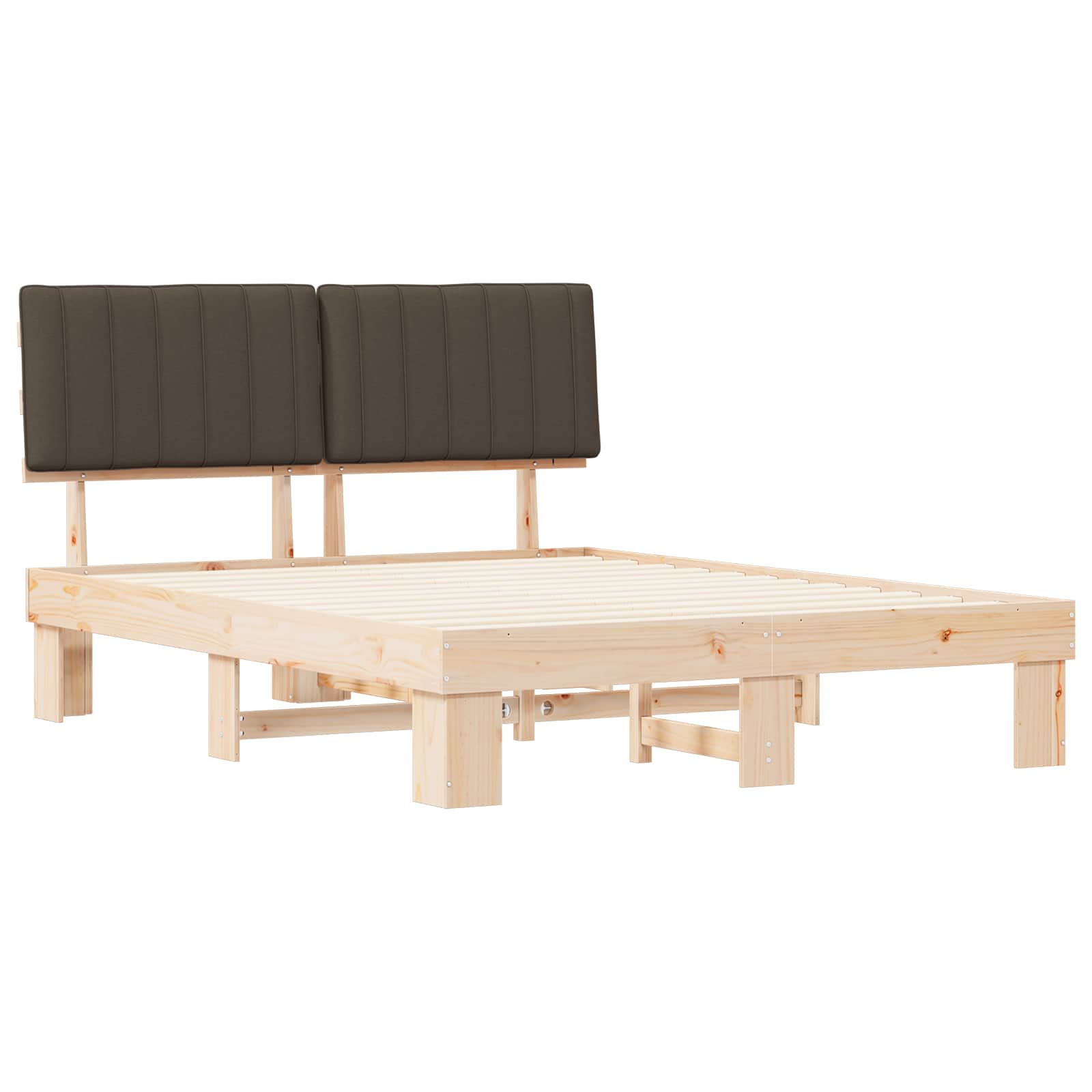 Bettgestell mit gepolstertem Kopfteil Hellgrau 200 x 200 cm