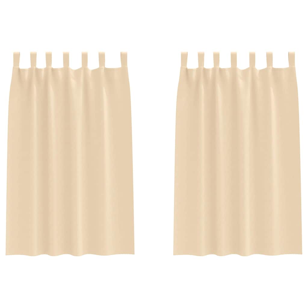 Verdunkelungs-Vorhänge mit Ringen 2 pcs Beige 140 x 140 cm