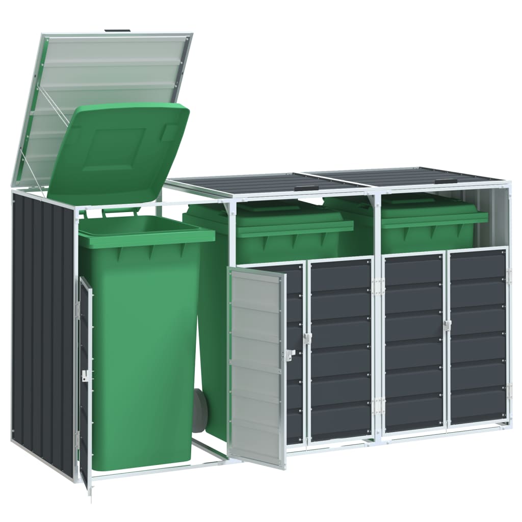 Mülltonnenbox für 1 Tonne Grün 72x81x115 cm Stahl