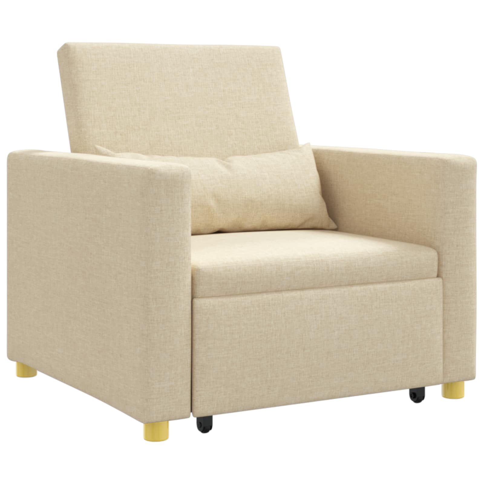 Ausziehbare Schlafcouch Einzel Hellgrau 90 x 165 x 87 cm Stoff