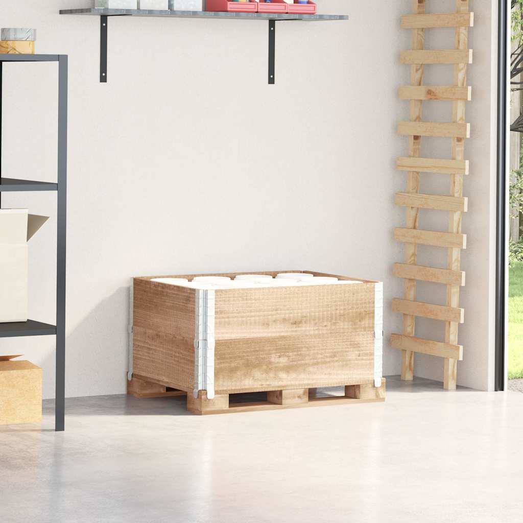 Paletten-Aufsatzrahmen Schwarz 80x60 cm Massivholz Kiefer