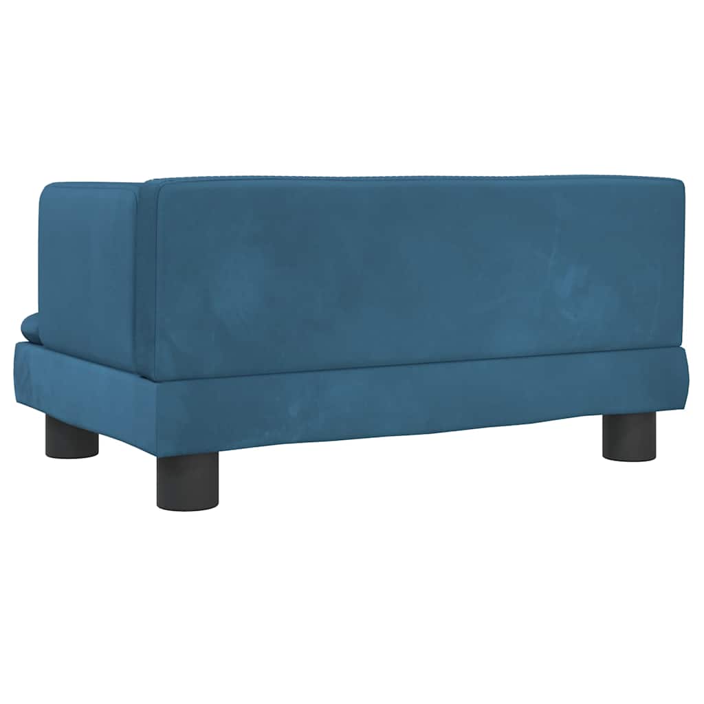 Kindersofa Blau 80x45x30 cm Samt