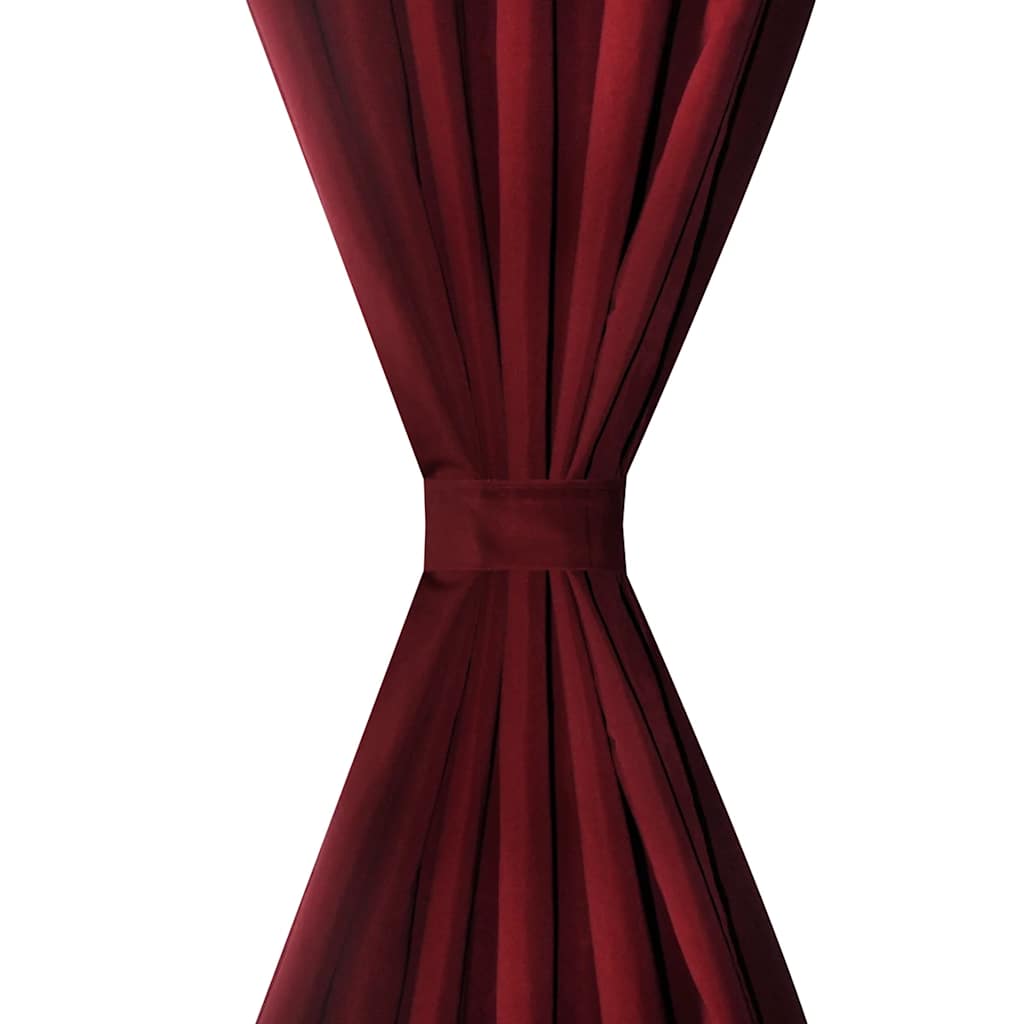 Vorhänge Gardinen aus Satin 2-teilig 140 x 175 cm Schwarz