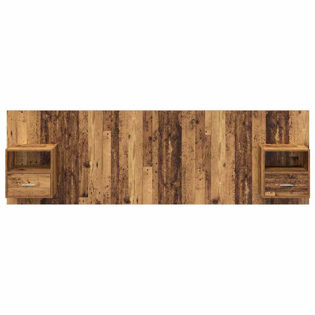 Kopfteil mit Nachttischen Weiß Holzwerkstoff