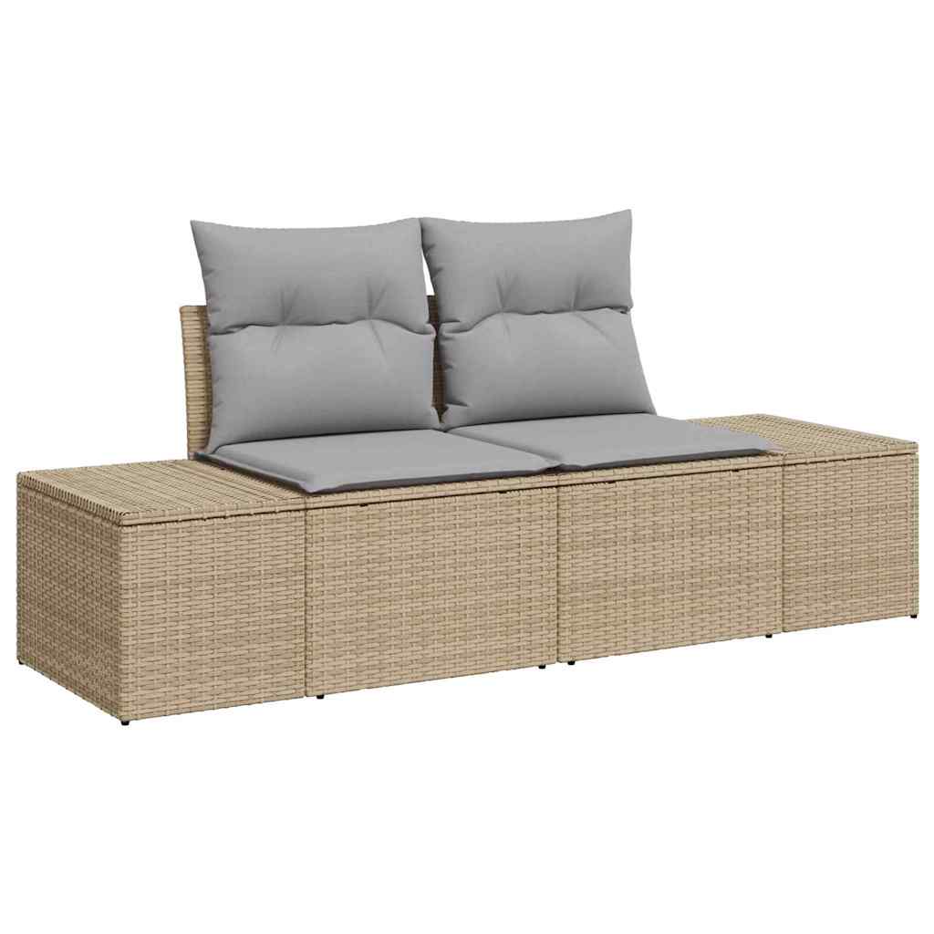 Garten Essgruppe mit Kissen 8 pcs Schwarz und Creme