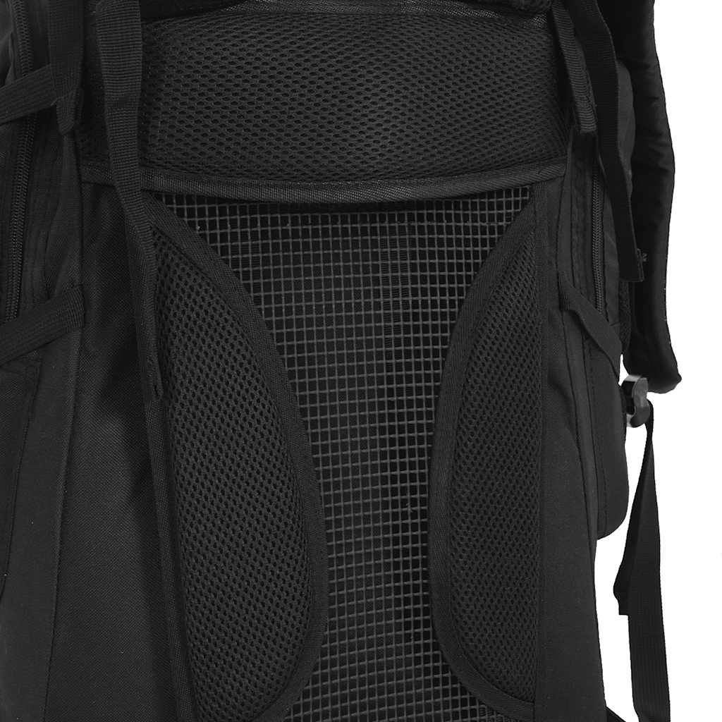 Wanderrucksack Schwarz 60 L Oxford-Gewebe