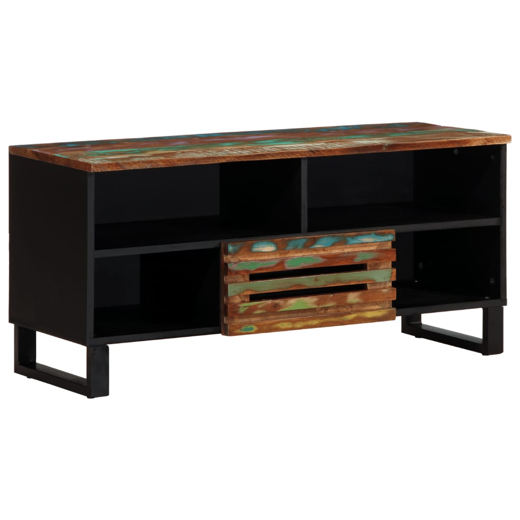 TV-Schrank 100x34x46 cm Raues Massives Mangoholz