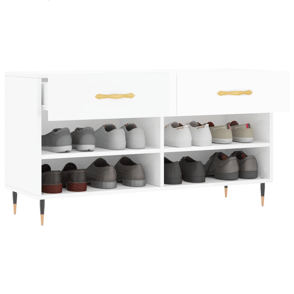 Schuhbank Weiß 102x35x55 cm Holzwerkstoff