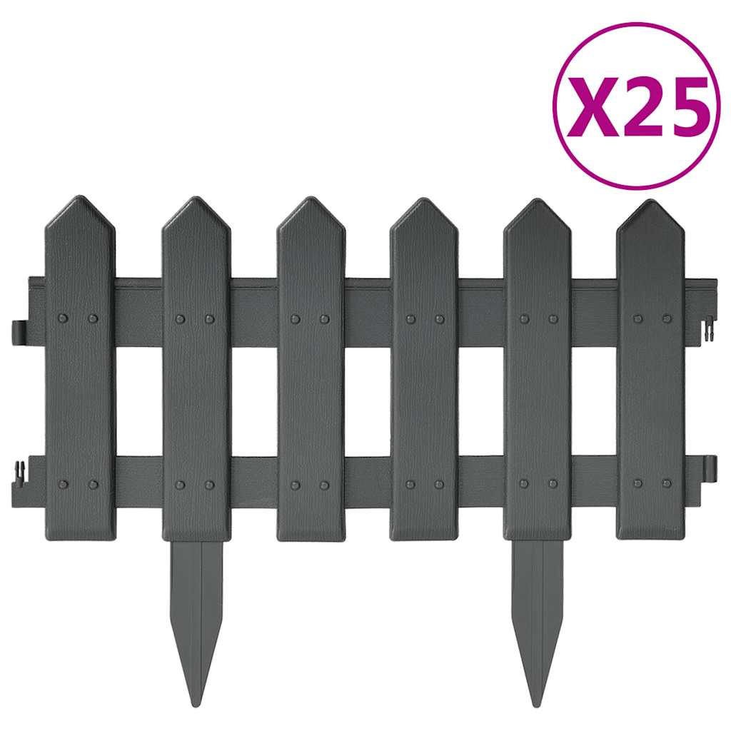 Rasenkanten 25 Stk. Weiß 10 m PP