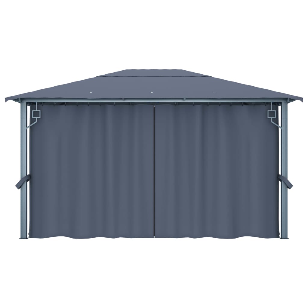 Pavillon mit Vorhang 300x300 cm Taupe Aluminium
