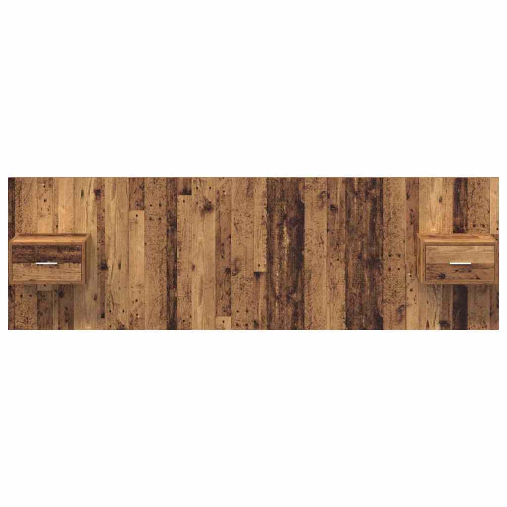 Kopfteil mit Nachttischen Weiß Holzwerkstoff