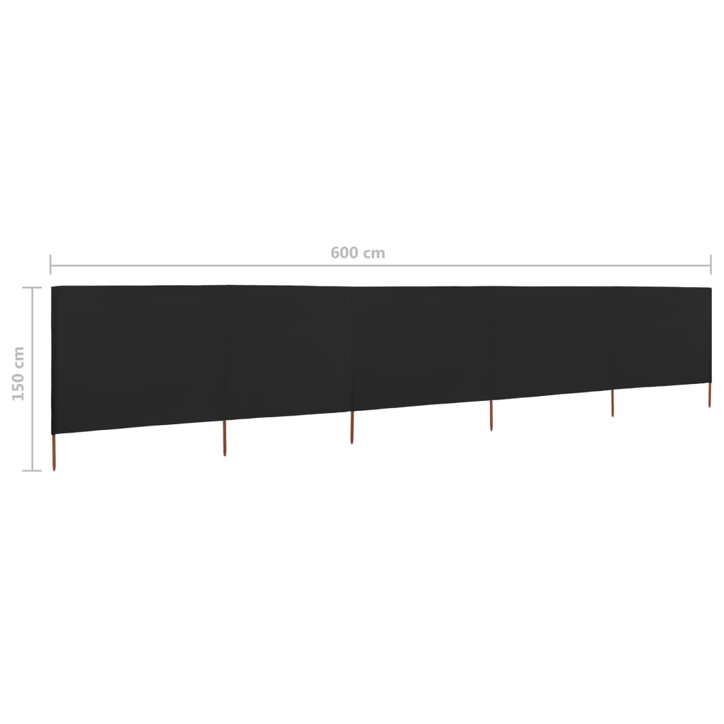 3-teiliges Windschutzgewebe 400 x 120 cm Weiß