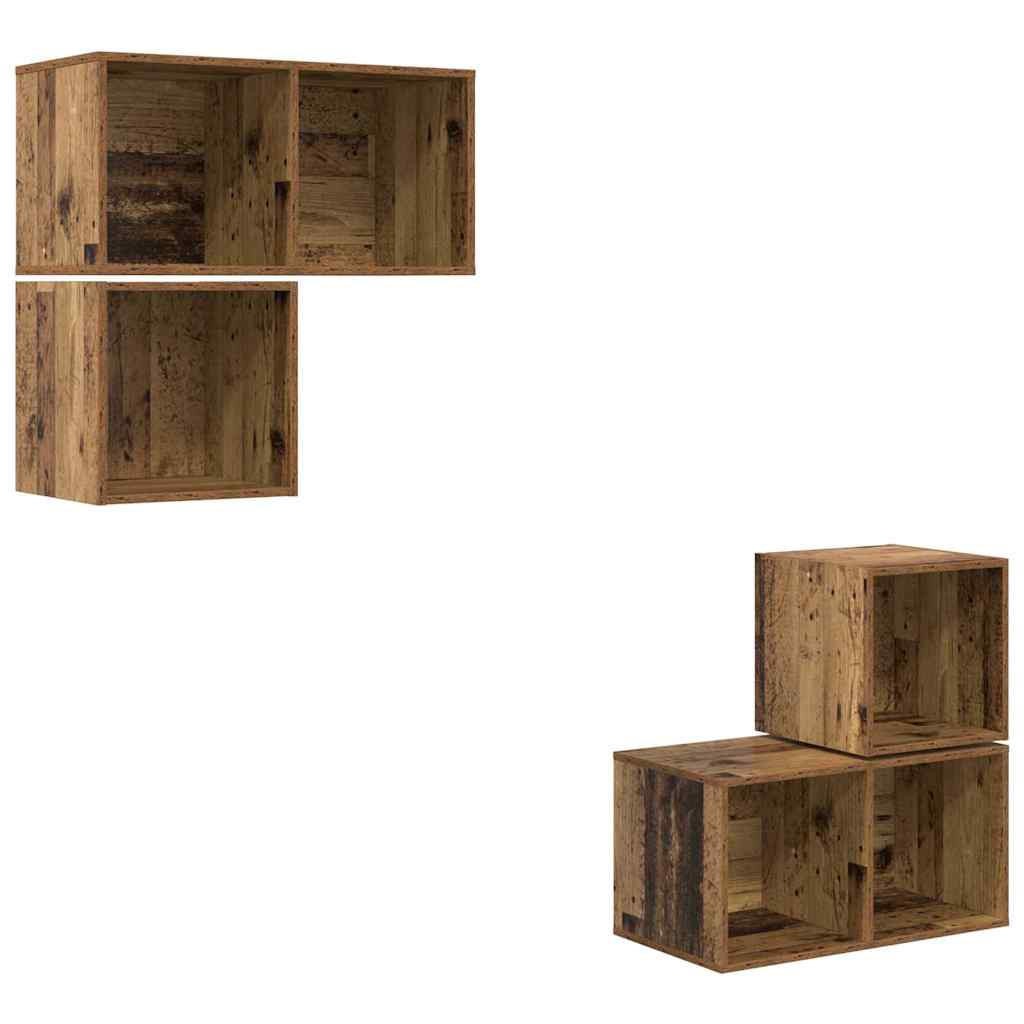 4-tlg. TV-Schrank-Set Weiß Holzwerkstoff