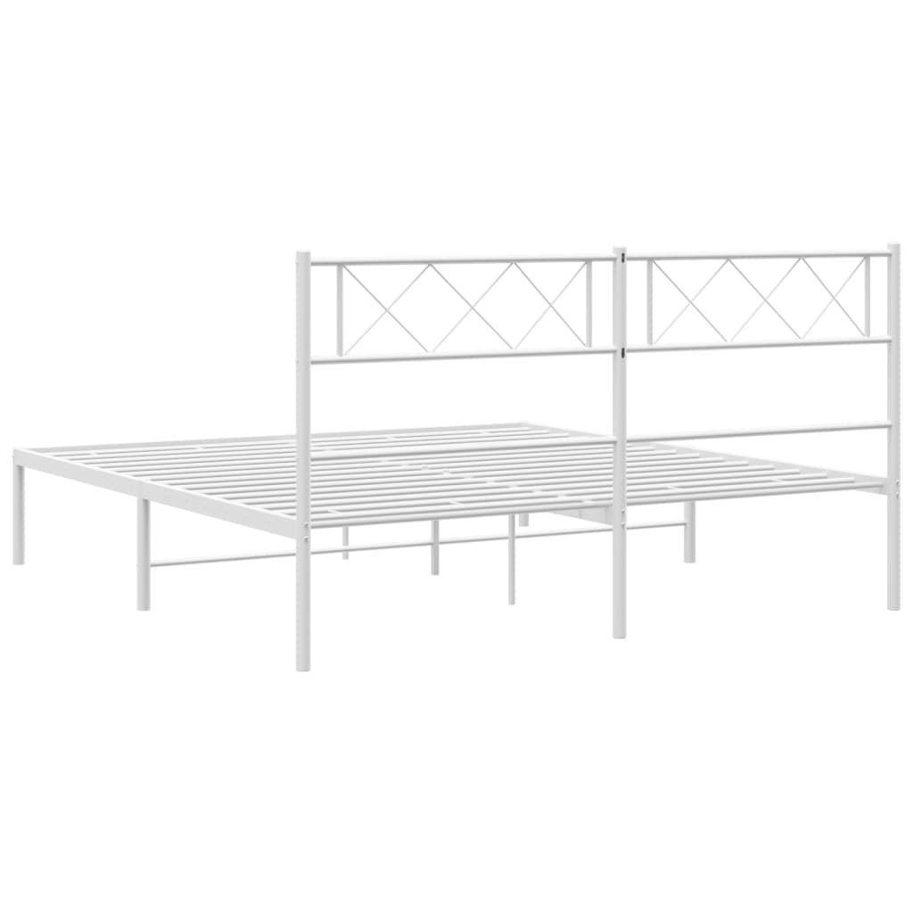 Bettgestell mit Kopfteil Metall Schwarz 100x190 cm