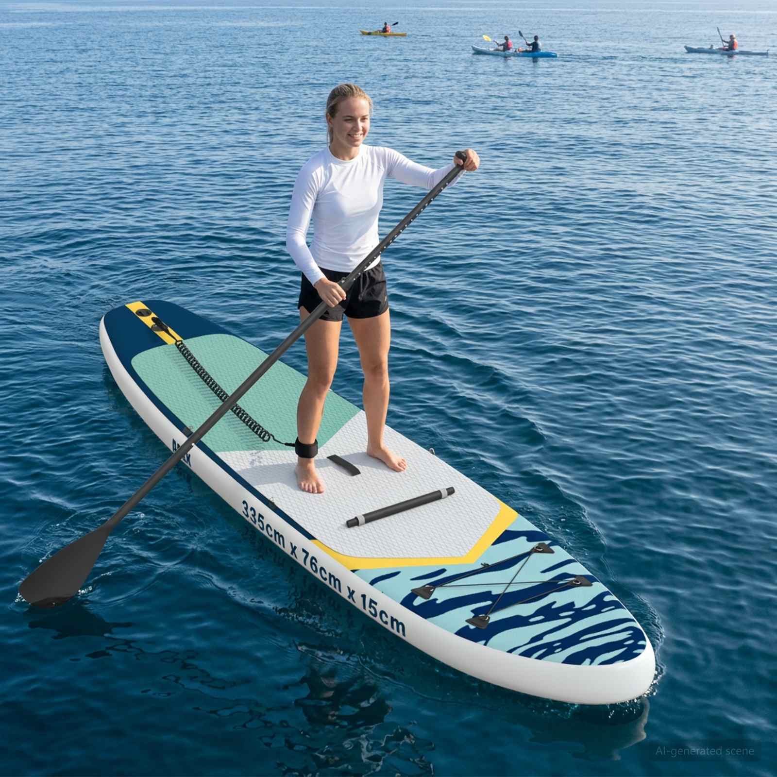 SUP Board mit Sitz 2-in-1 POSEIDON 305 x 76 x 15 cm Grün für