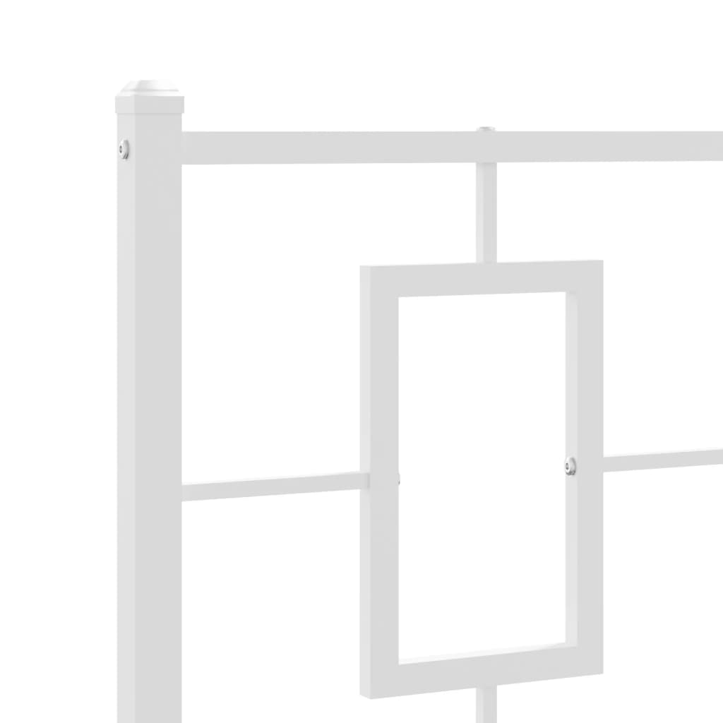 Bettgestell mit Kopf- und Fußteil Metall Weiß 180x200 cm