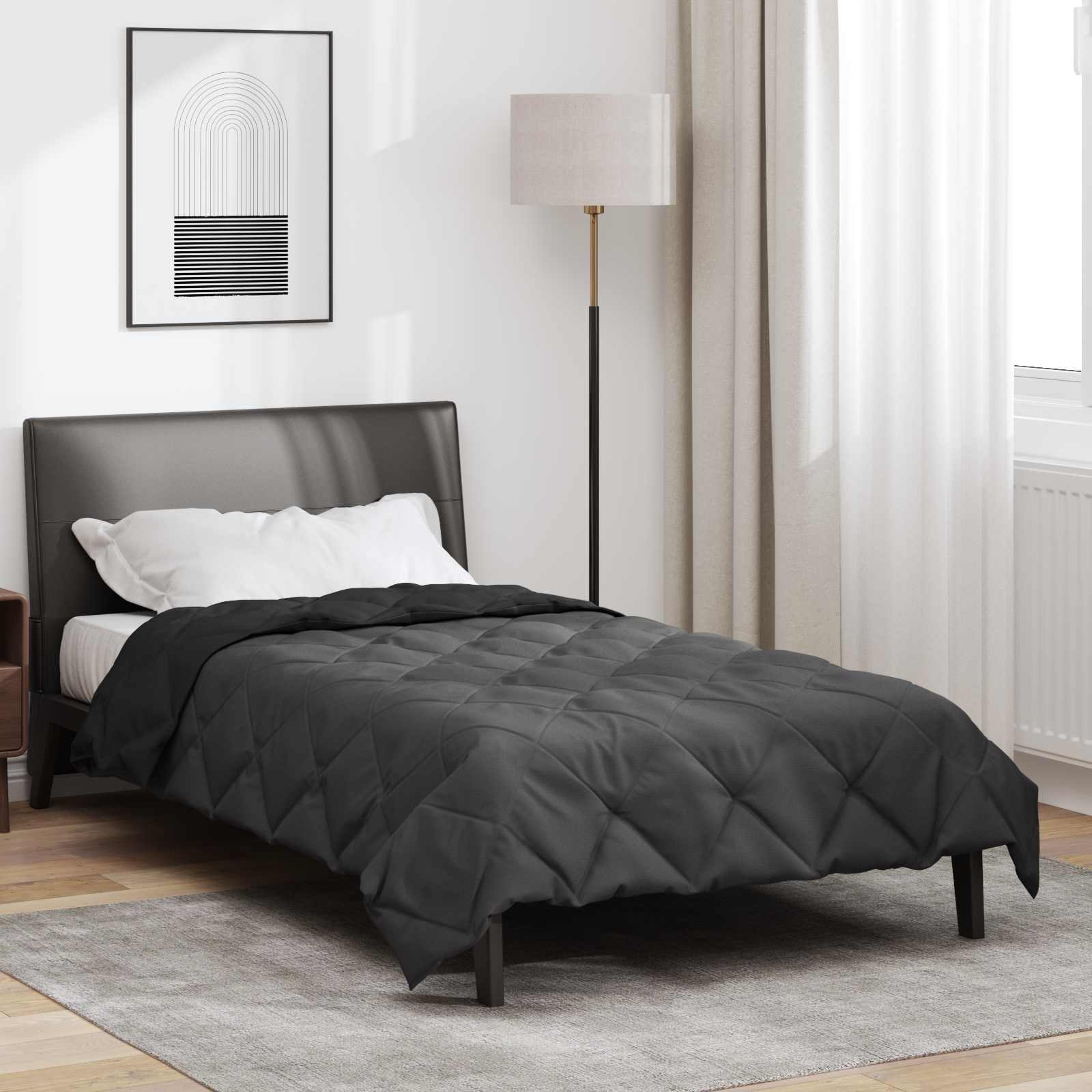 Sommerdecke Anthrazit 200 x 135 cm Mikrofaser