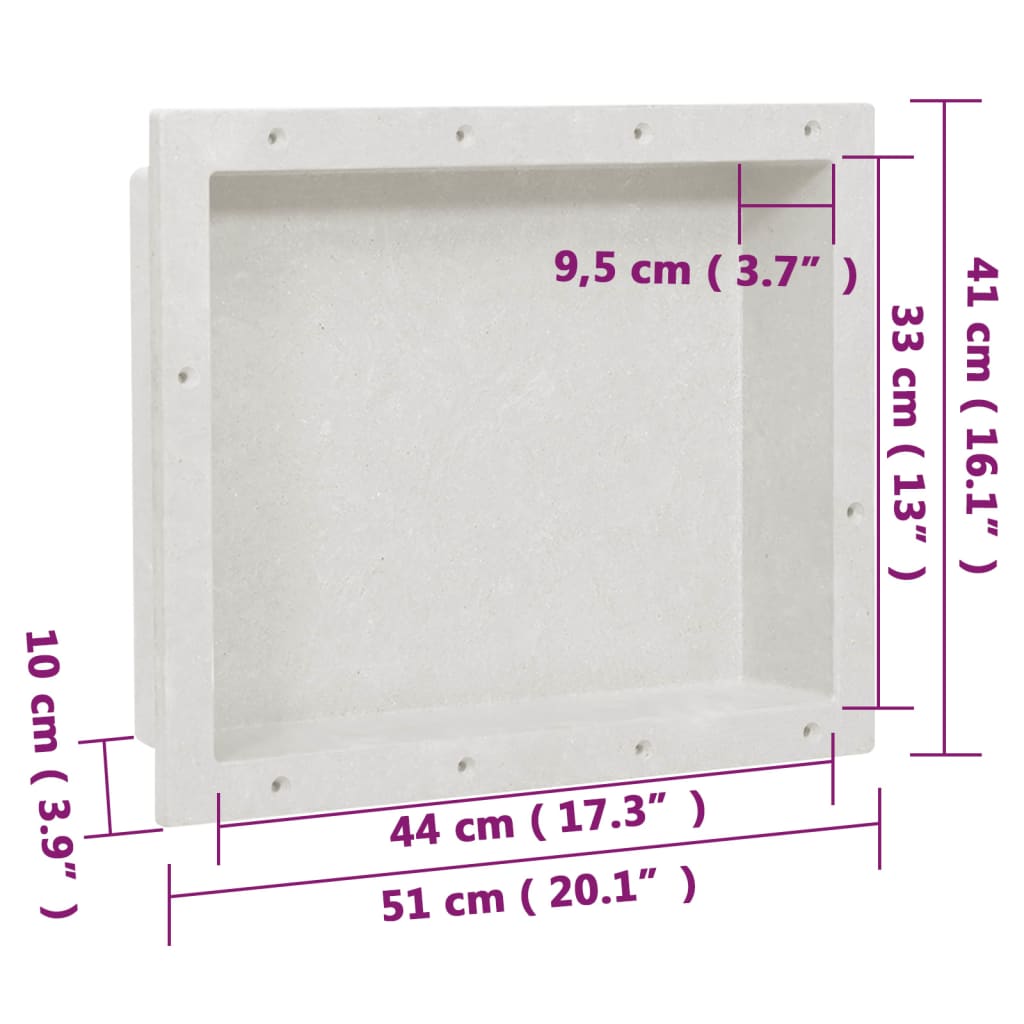 Duschnische Mattgrau 41x36x10 cm
