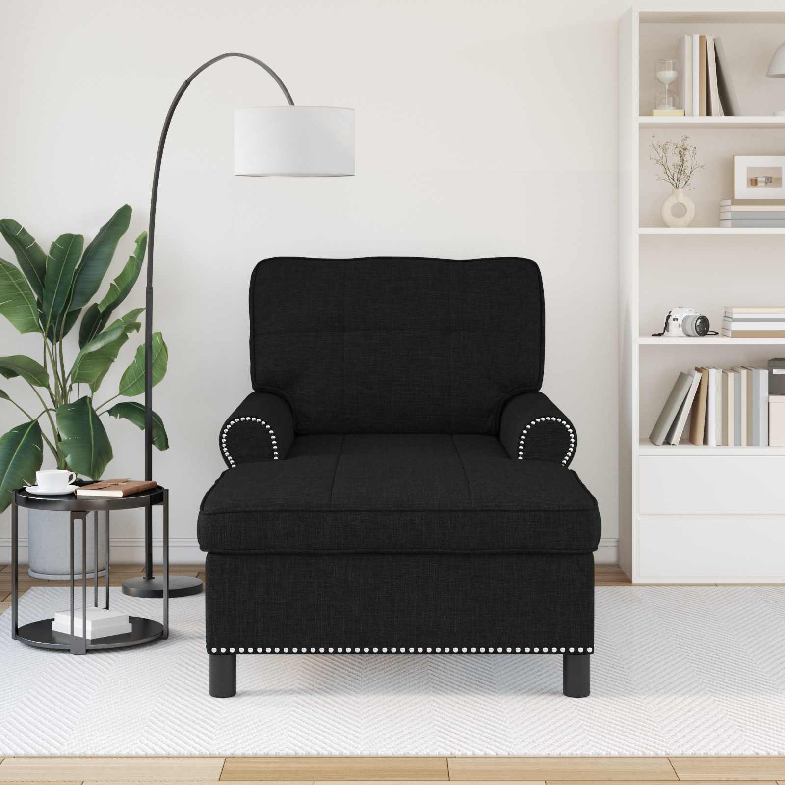 Lounge-Liege mit Kissen Hellgrau 91 x 157 x 91 cm Stoff