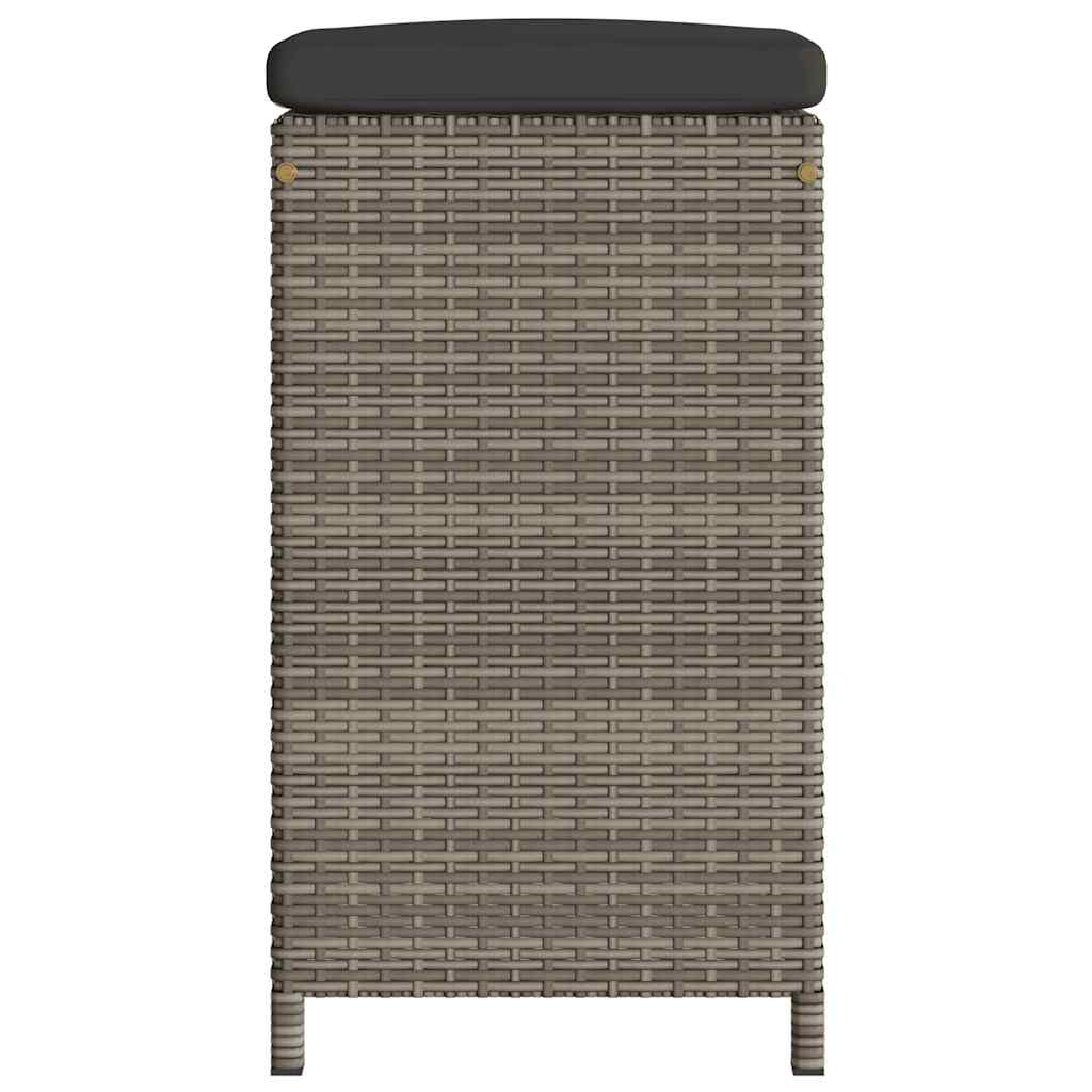 Garten-Barhocker mit Kissen 2 Stk. Braun Poly Rattan